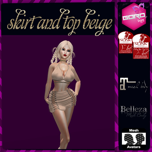 skirt and top beige