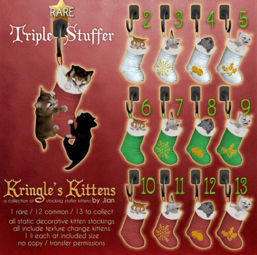 JIAN Kringle's Kittens 9. Green Mistletoe BOX