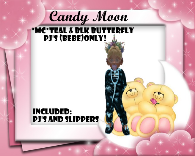*MC*Teal & Blk Butterfly PJ'S (BeBe)