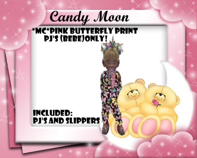*MC* Pnk Butterfly Print PJ'S (BeBe)