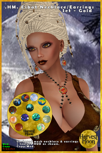 .HM. Esbat Necklace/Earrings Set Gold [Add and Click]