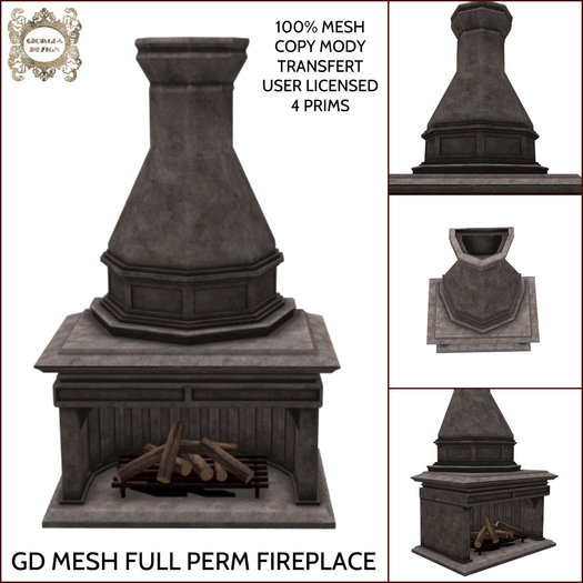 GD MESH FULL PERM FIREPLACE