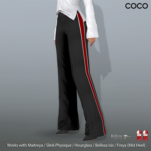 *COCO*_SideStripeTrousers_Black