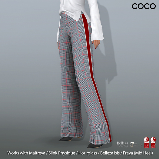 *COCO*_SideStripeTrousers_GlenCheck