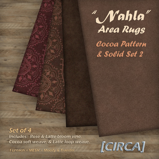 [CIRCA] - "Nahla" - Area Rug Set - Cocoa Pattern & Solid Set 2