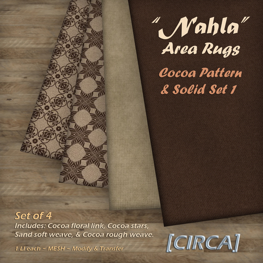 [CIRCA] - "Nahla" - Area Rug Set - Cocoa Pattern & Solid Set 1