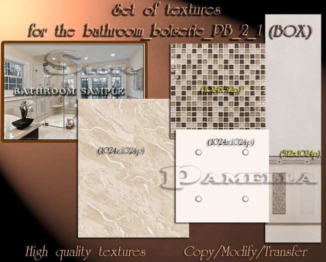 Second Life Marketplace - Set of textures for the bathroom_boiserie_PB ...