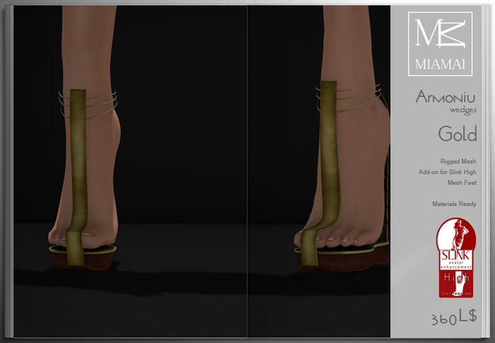 MIAMAI_Armoniu Wedges - Gold (Slink High)