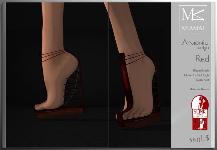 MIAMAI_Armoniu Wedges - Red (Slink High)