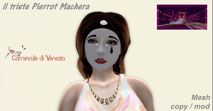  il triste Pierrot Maschera  mask mesh