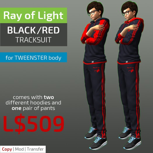 (RL) Tracksuit (complete) (black/red)