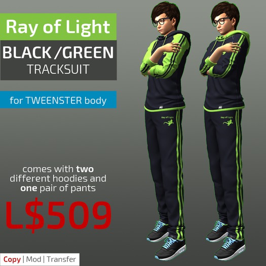 (RL) Tracksuit (complete) (black/green)