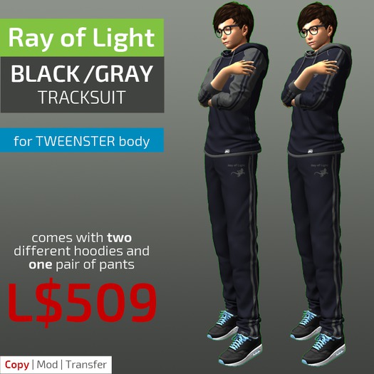 (RL) Tracksuit (complete) (black/gray)