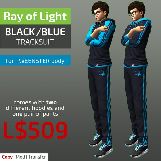 (RL) Tracksuit (complete) (black/blue)