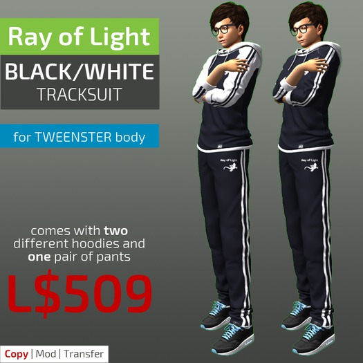 (RL) Tracksuit (complete) (black/white)