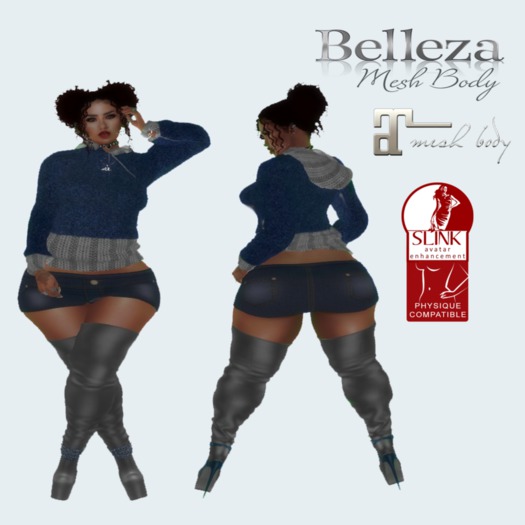 {RB} Knittedhoodie fit-Blu/Grey