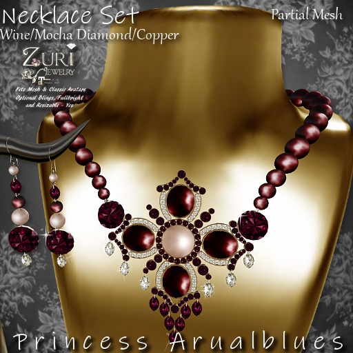 C-Zuri's Arualblues Set P-Mesh Wine/Mocha Dia-Copper