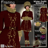 C&F Franny Winter Outfit Bundle - Burgundy/Gold Roses, Mesh, Fitmesh & Mesh Body Sizes