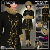 C&F Franny Winter Outfit Bundle - Black/Gold Roses, Mesh, Fitmesh & Mesh Body Sizes