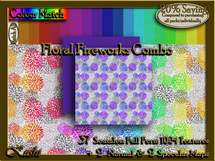 Floral Fireworks Combo Textures