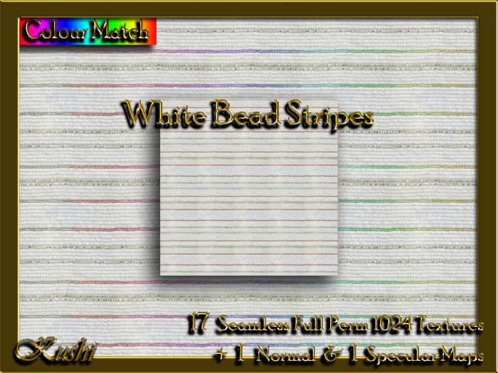 !Kushi! WhiteBeadStripes Textures -WEAR TO UNPACK