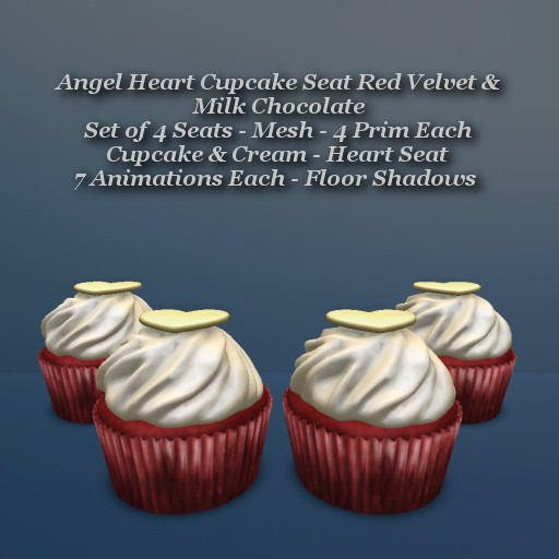 Angel Heart Cupcake Seat Red Velvet & Milk Choc