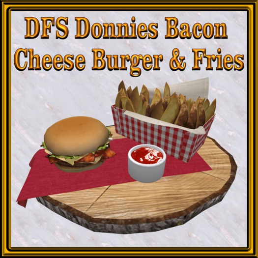 DFS Donnies Bacon Cheese Burger & Fries Texture