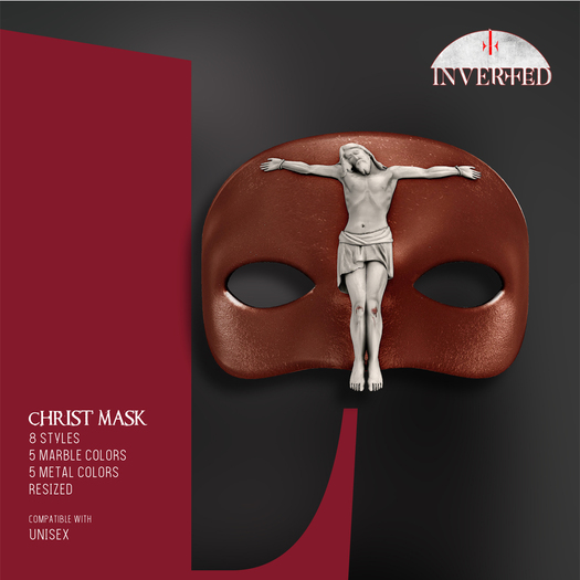 +INVERTED+ Christ Mask -Leather Brown-