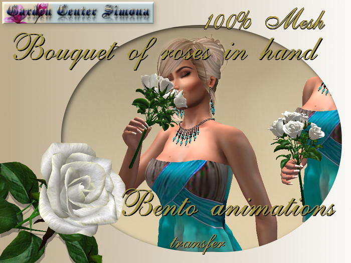 Bouquet of roses in hand, Bento animations, White _006_16