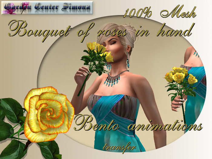 Bouquet of roses in hand, Bento animations, Yelow _006_18