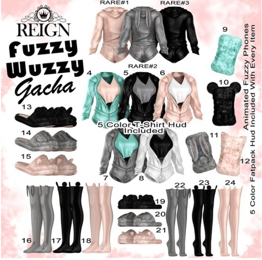 REIGN.- FUZZY WUZZY SET- GRAY (MAITREYA)- #7