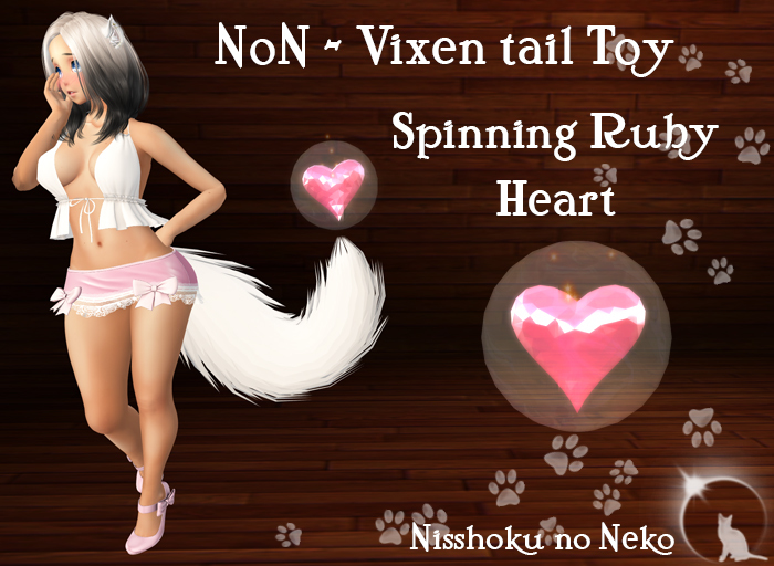 NoN - Spinning Ruby Heart Vixen Tail Toy