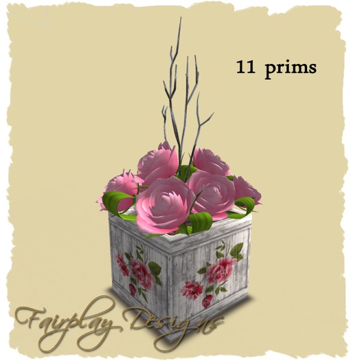 ~Pink Sweetheart Roses in Shabby Chic Vase~