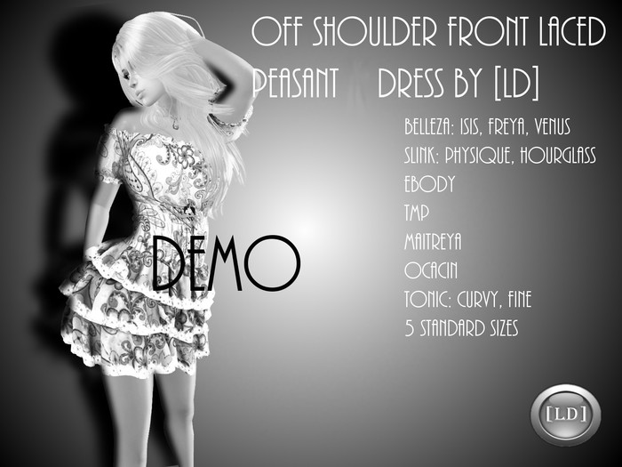 DEMO Off Shoulder Peasant Front Laced