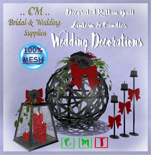 {SE} Wedding Decor - Rattan Ball - Black