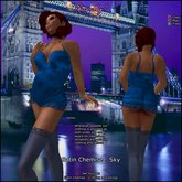Rhapsody Satin Chemise - Sky