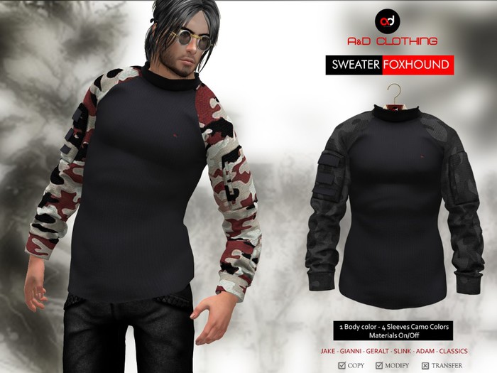A&D Clothing - Sweater -Foxhound- Ebony