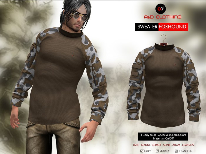 A&D Clothing - Sweater -Foxhound- Coffee