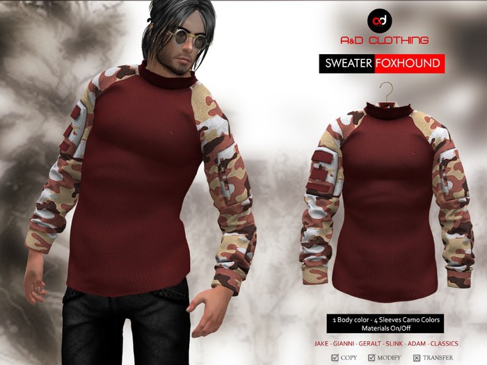 A&D Clothing - Sweater -Foxhound- Maroon