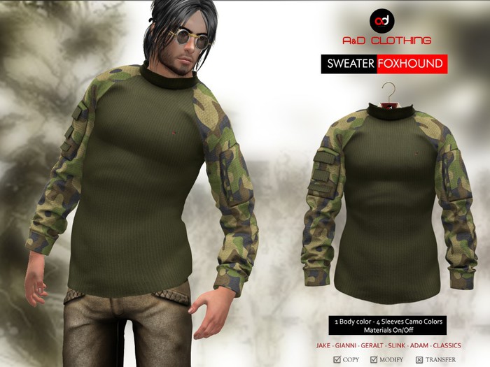 A&D Clothing - Sweater -Foxhound- Army