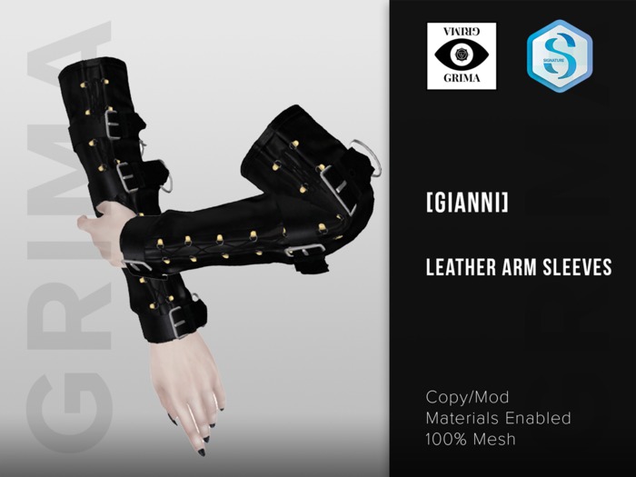 Grima : [Signature Gianni] Leather Arm Sleeves BOXED