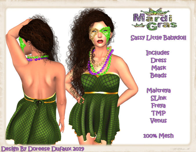 BABYDOLL GREEN NET BOX