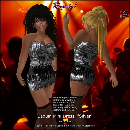 Rhapsody Sequin Mini Dress "Silver"