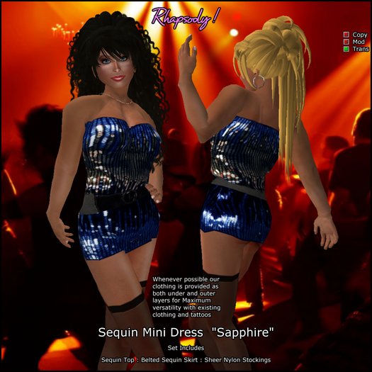 Rhapsody Sequin Mini Dress "Sapphire"