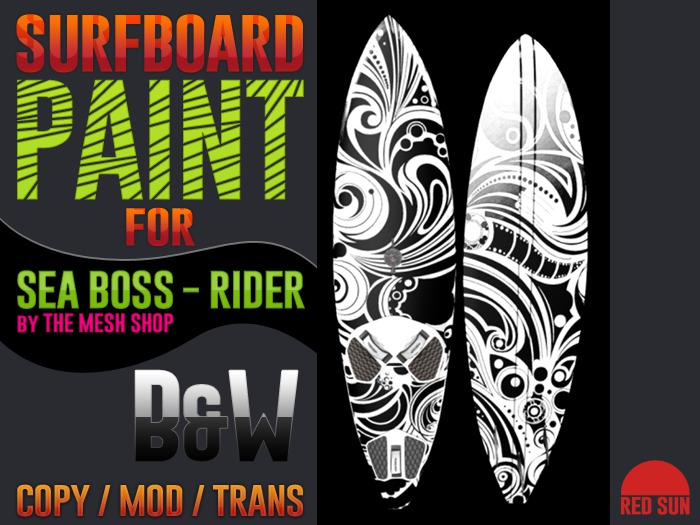 SeaBoss Rider - B&W Board Paint - REDSUN