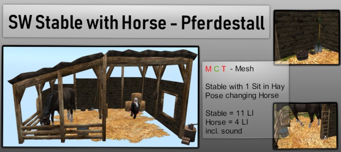 SW Stable with Horse - Pferdestall