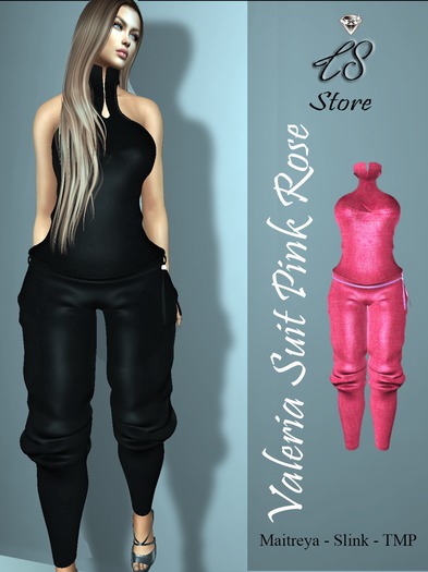 :::LS VALERIA  SUIT  PINK ROSE