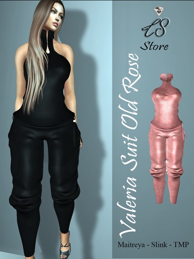 :::LS VALERIA  SUIT  OLD ROSE