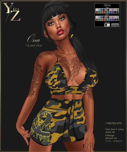 YELIZ MESH "ONA" TOP and SKIRT with HUD -DEMO-