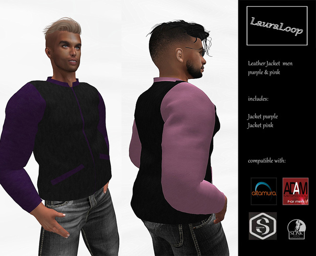 LauraLoop Leather Jacket Men purple & pink